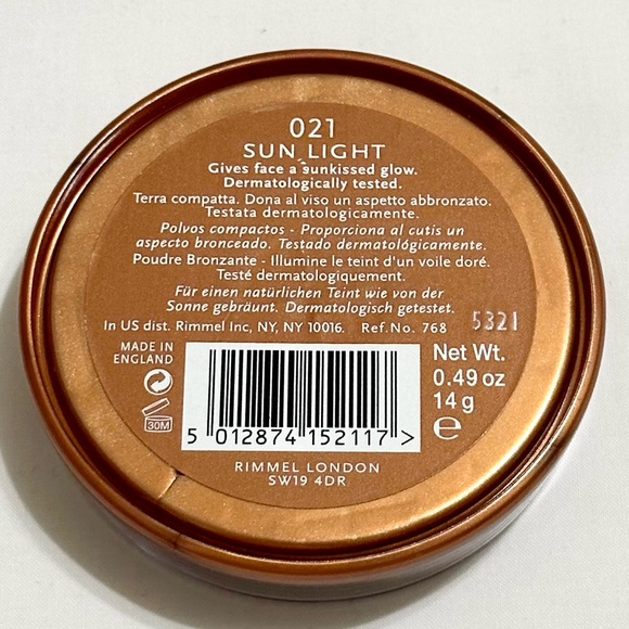 Rimmel London Natural Bronzer - 021 Sun Light - Brand New - Picture 2 of 7
